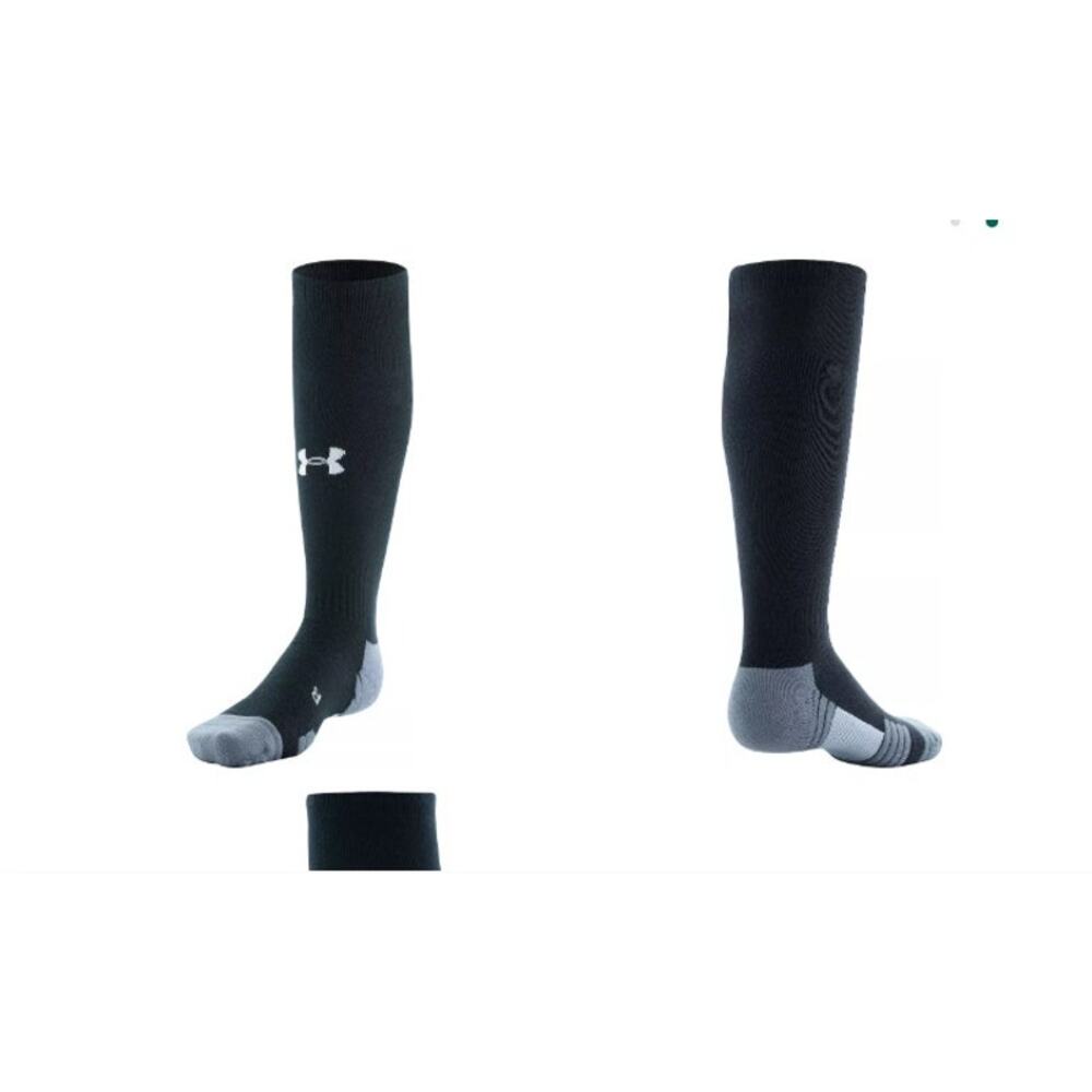New NWT UA Under Armour Team Cushioned Over The Calf Black White Socks‎ 2 Packs
